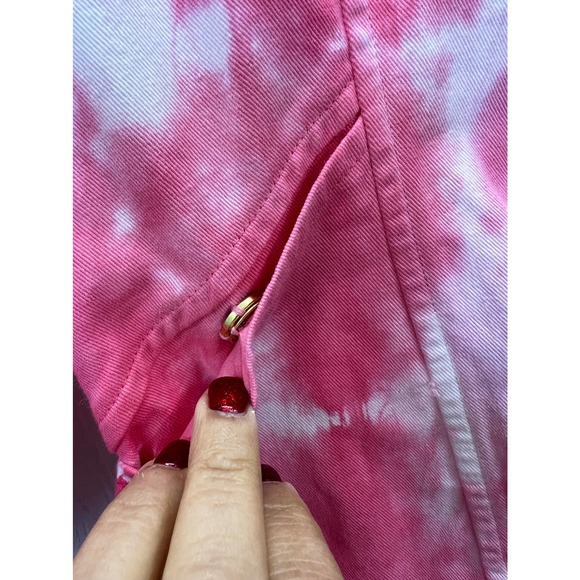 LoveShackFancy Peplum Top 3/4 Sleeve Square Neck Pink Tie Dye Size 6 100% Cotton - Picture 7 of 11